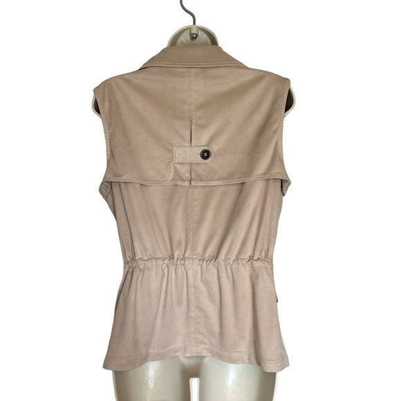 Pinkish/beige vest with cinch waist and collar size S - Picture 2 of 7